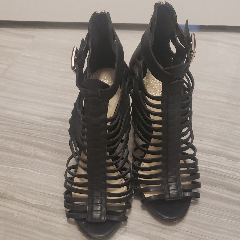 Black Strappy Women's Heels Size 8